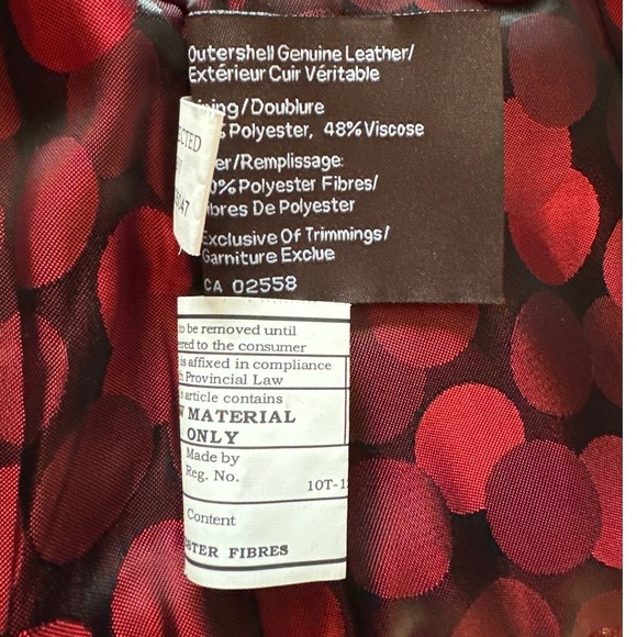 DANIER Red Italian Leather Jacket Women M/M‎ Funnel Neck Button Front Pockets - Picture 8 of 9